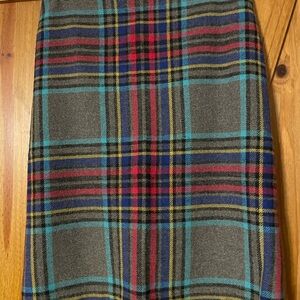 Talbots Gray Multicolor Plaid Pencil Skirt